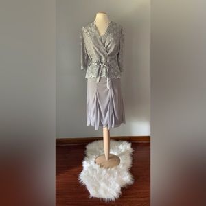 Grey Sequin 2 piece Skirt Mother of the Bride